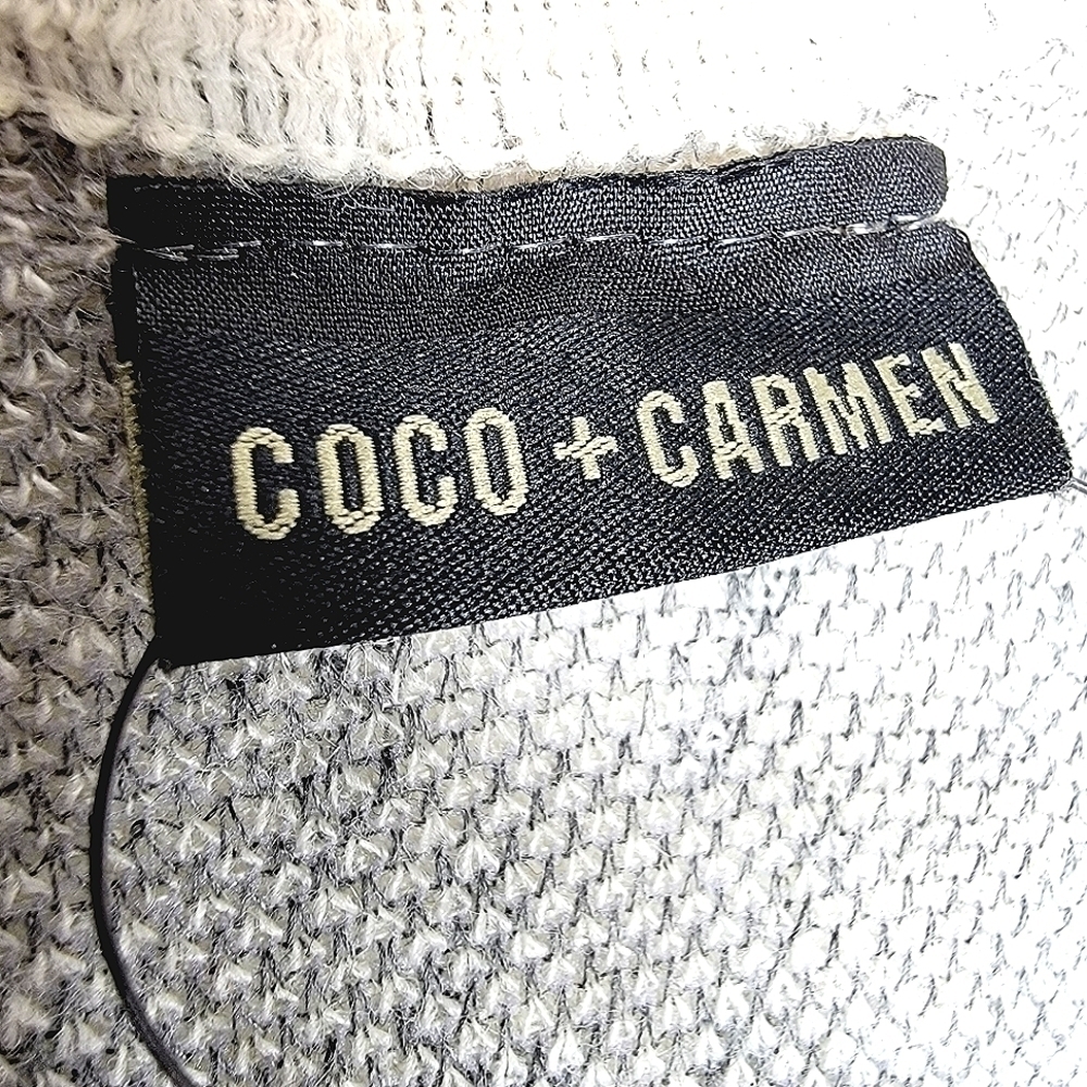 NEW coco+carmen loose fitting bohemian kimono sweater with neutral color scheme - Picture 5 of 9